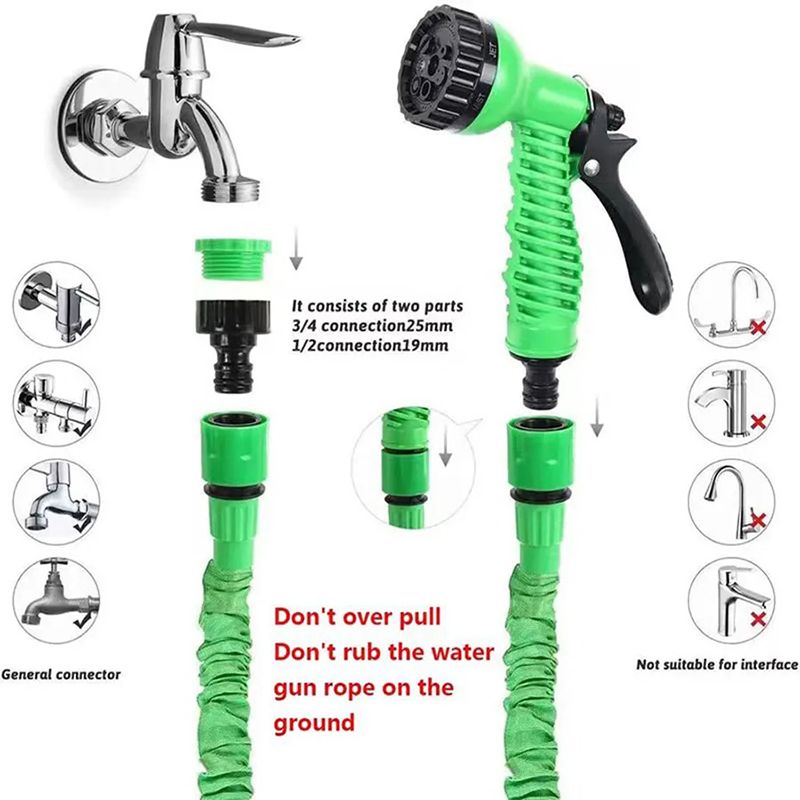 50FT Garden Hose Pipe Water Hose Expandable Magic Hose Watering Equipment High-Pressure Car Wash 7Water Spraying Functions Water Gun hose Gardening Lawn Care