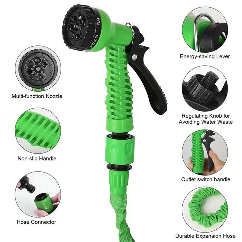 50FT Garden Hose Pipe Water Hose Expandable Magic Hose Watering Equipment High-Pressure Car Wash 7Water Spraying Functions Water Gun hose Gardening Lawn Care