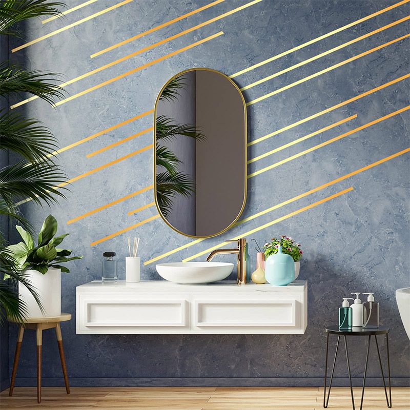 50M Decorative Adhesives Tapes Self-Adhesive Tile Stickers Tape Floor Waterproof Gold Decor Tape for Detailing Accent Wall Tile Graphic Arts Home Decor Sewing Tape for Christmas Detailing