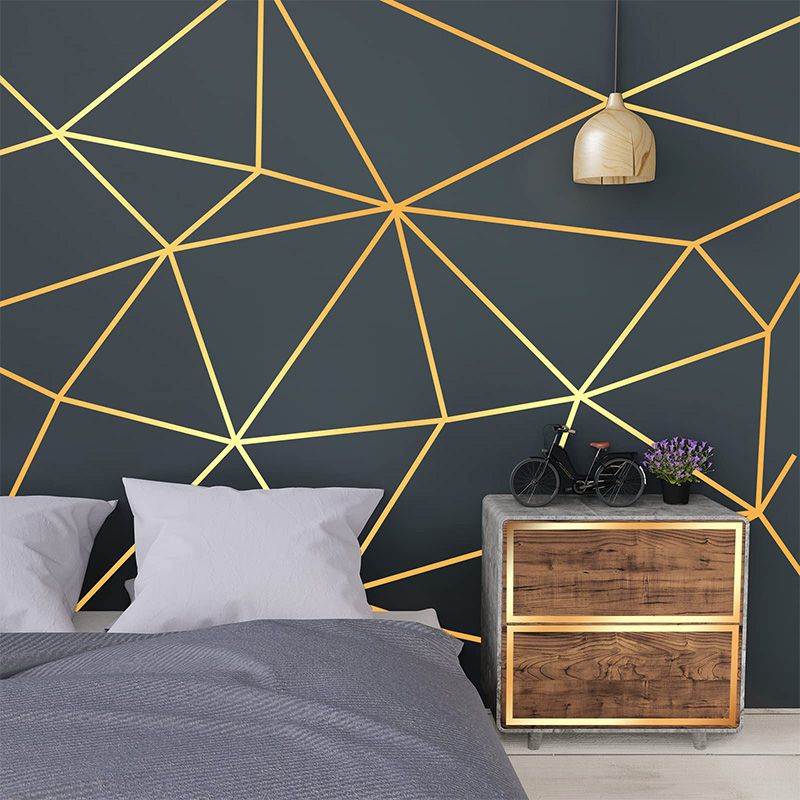 50M Decorative Adhesives Tapes Self-Adhesive Tile Stickers Tape Floor Waterproof Gold Decor Tape for Detailing Accent Wall Tile Graphic Arts Home Decor Sewing Tape for Christmas Detailing