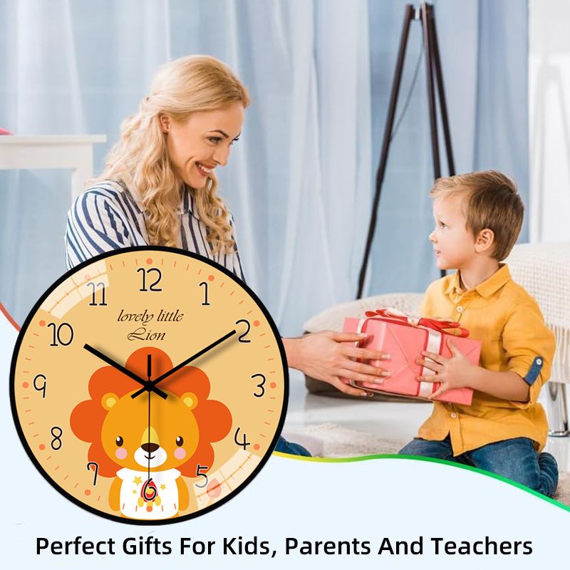 Cute Cartoon Wall Clocks Originality Silent Non Ticking 8 Inch Wall Clock for Kids Bedrooms Living Room Gift For Boys And Girls On Birthday Or Christmas Home Decor