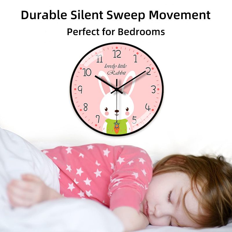 Cute Cartoon Wall Clocks Originality Silent Non Ticking 8 Inch Wall Clock for Kids Bedrooms Living Room Gift For Boys And Girls On Birthday Or Christmas Home Decor