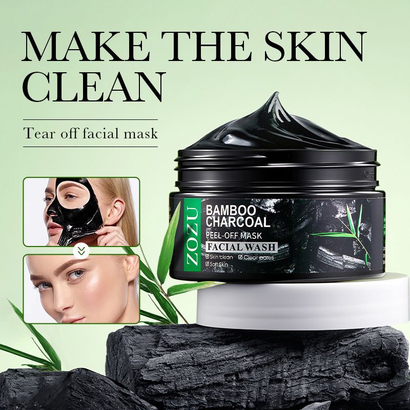 100g Bamboo Charcoal Peel-Off Mask Blackheads Remover Deep Cleansing Mask Face Care Smoothing Face Mask Improve Roughness Skin Care