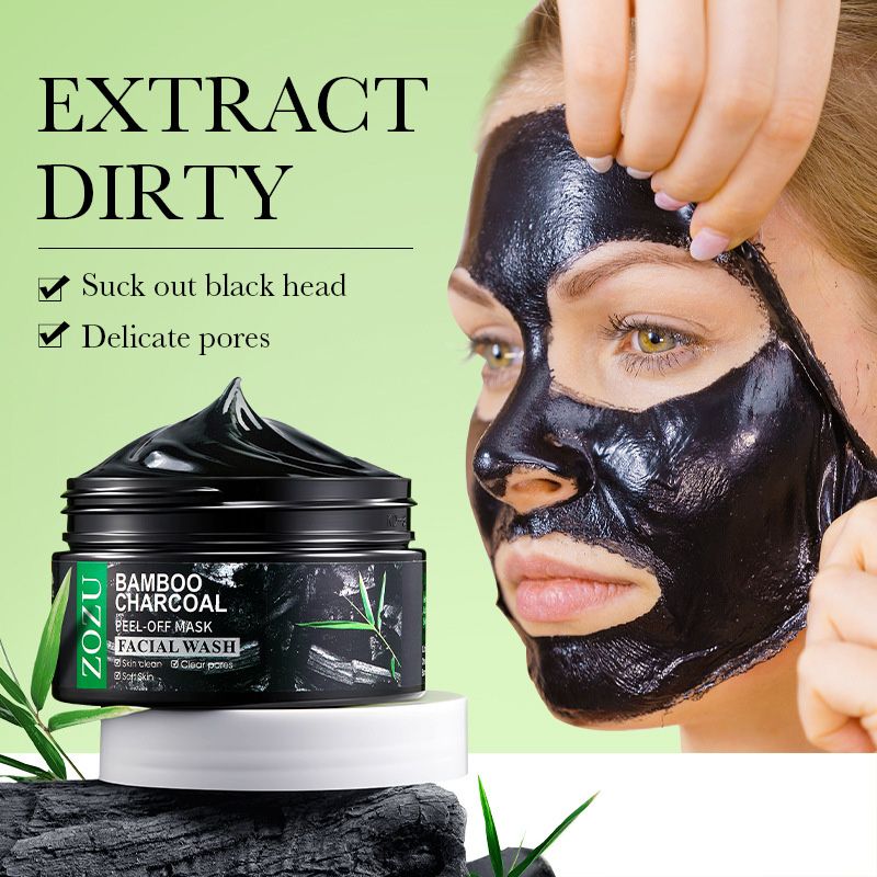 100g Bamboo Charcoal Peel-Off Mask Blackheads Remover Deep Cleansing Mask Face Care Smoothing Face Mask Improve Roughness Skin Care