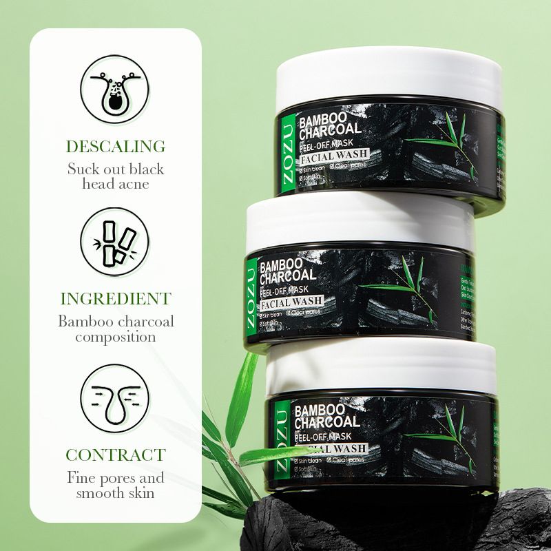 100g Bamboo Charcoal Peel-Off Mask Blackheads Remover Deep Cleansing Mask Face Care Smoothing Face Mask Improve Roughness Skin Care