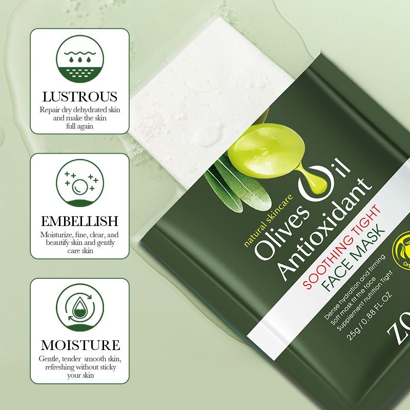 10 Pcs Olives Oil Antioxidant Cleaning Repair Cleanser Face Cleansers Hydrating Soothing Tight Face Mask Face Care Moisturizing Anti-Aging Firming Face Care Skin Care Set
