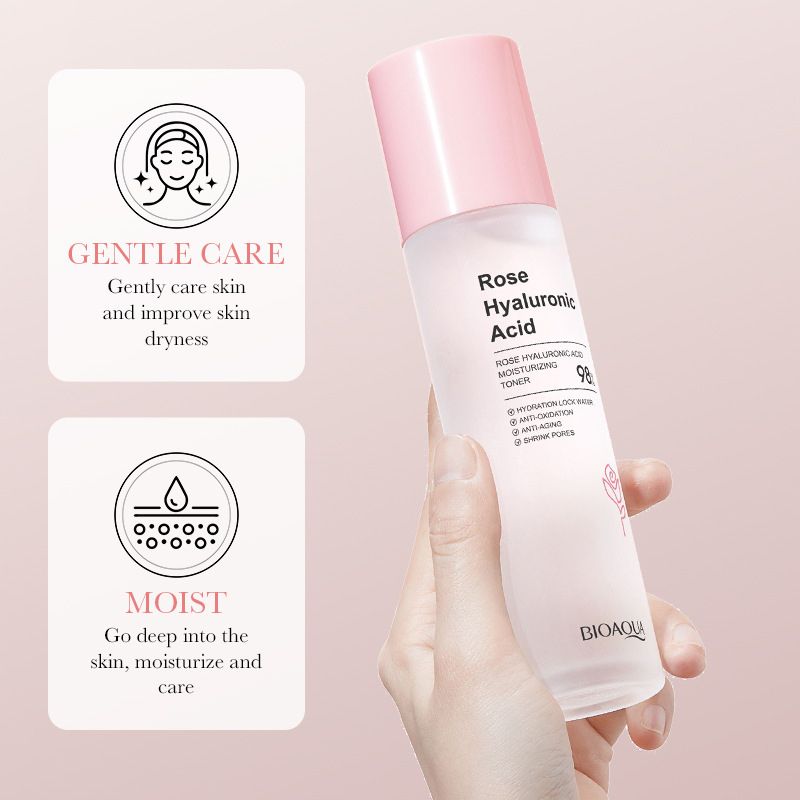 10 Pcs Rose Hyaluronic Acid Cleaning Repair Cleanser Face Toner Hydrating Soothing Tight Face Mask Moisturizing Eye Cream  Anti-Aging Firming Face Care Skin Care Set