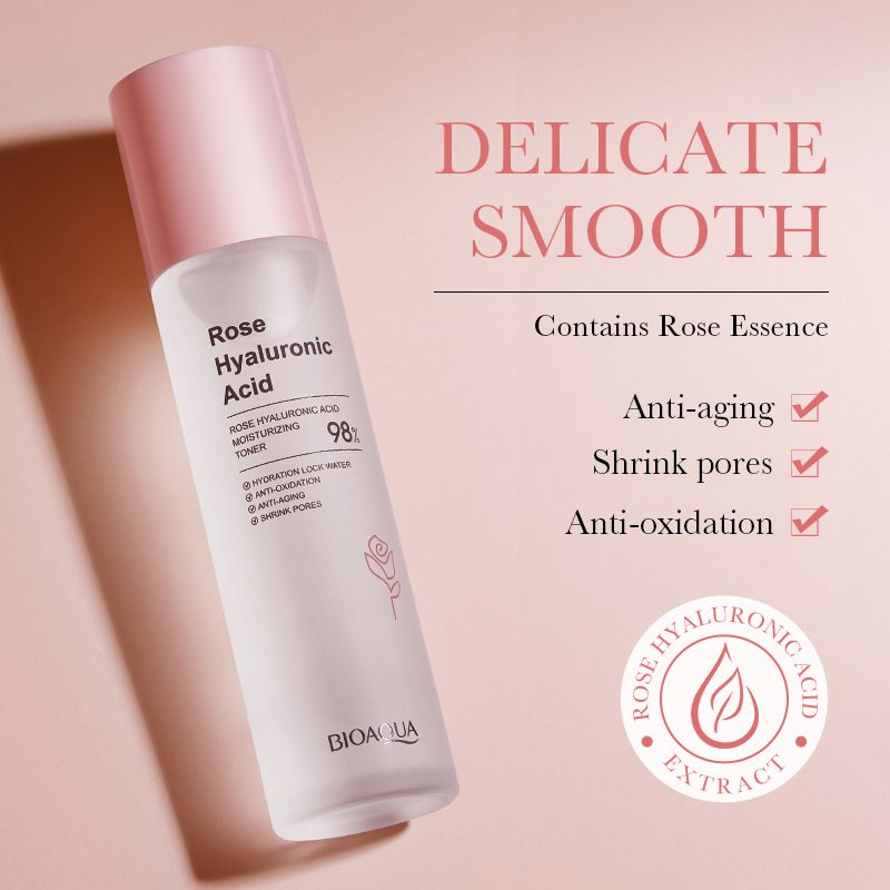 10 Pcs Rose Hyaluronic Acid Cleaning Repair Cleanser Face Toner Hydrating Soothing Tight Face Mask Moisturizing Eye Cream  Anti-Aging Firming Face Care Skin Care Set