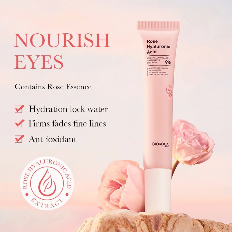 10 Pcs Rose Hyaluronic Acid Cleaning Repair Cleanser Face Toner Hydrating Soothing Tight Face Mask Moisturizing Eye Cream  Anti-Aging Firming Face Care Skin Care Set