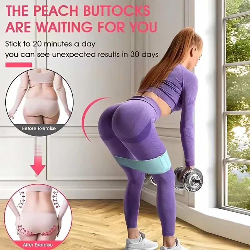 3Pcs Fabric Resistance Hip Booty Exercise Bands Glute Thigh Elastic Workout Squat Circle Stretch Exercise Fitness Bands Loops Yoga Strips Gym Equipment For Sport