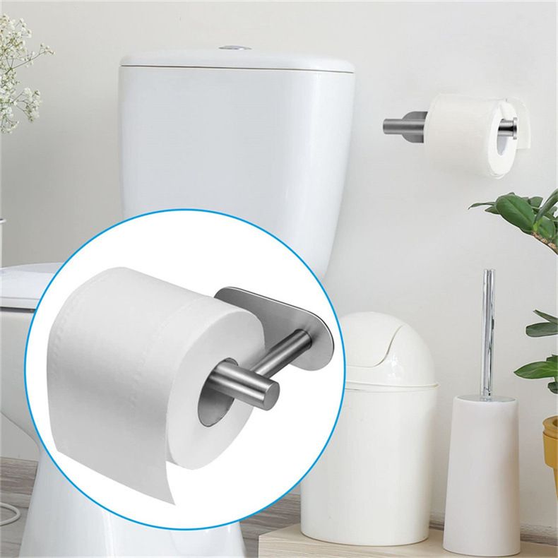 Paper Roll Holder Self Adhesive Wall Mount Toilet Roll Holder Stainless Steel Toilet Paper Hanger for Kitchen and Bathroom