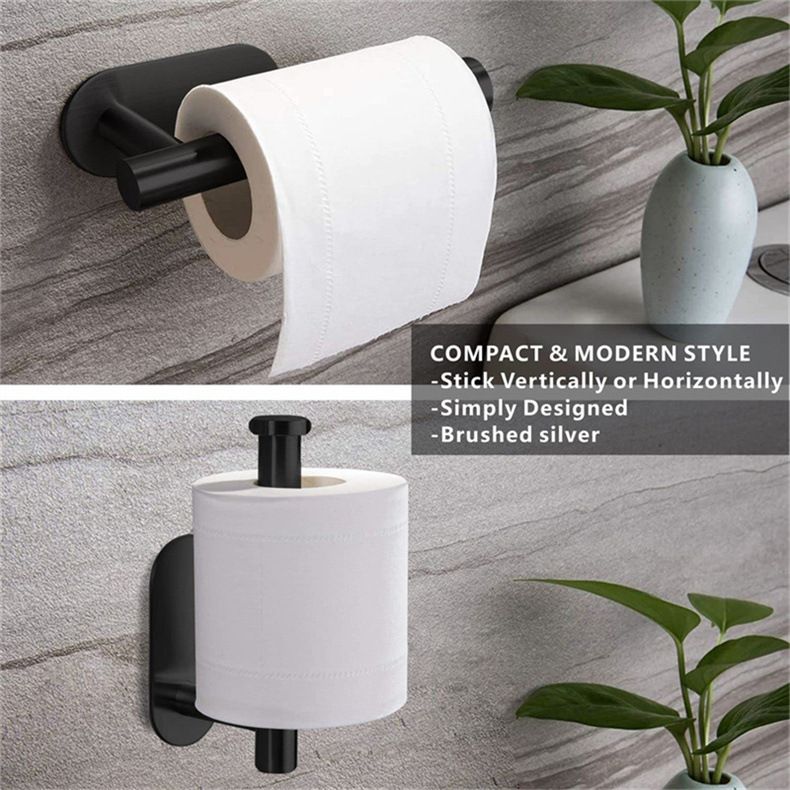 Paper Roll Holder Self Adhesive Wall Mount Toilet Roll Holder Stainless Steel Toilet Paper Hanger for Kitchen and Bathroom