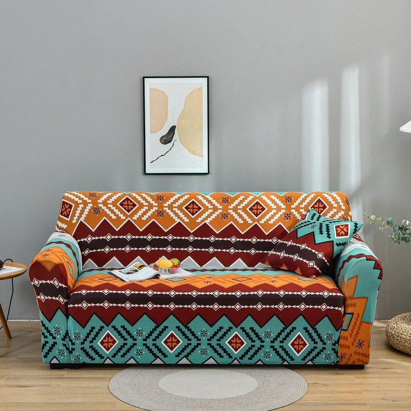 Sofa Cover Couch Stylish Pattern Couch Covers for Sofa Stretch Jacquard Sofa Slipcover for Living Room Elastic Universal Furniture Protector for Most Sofa