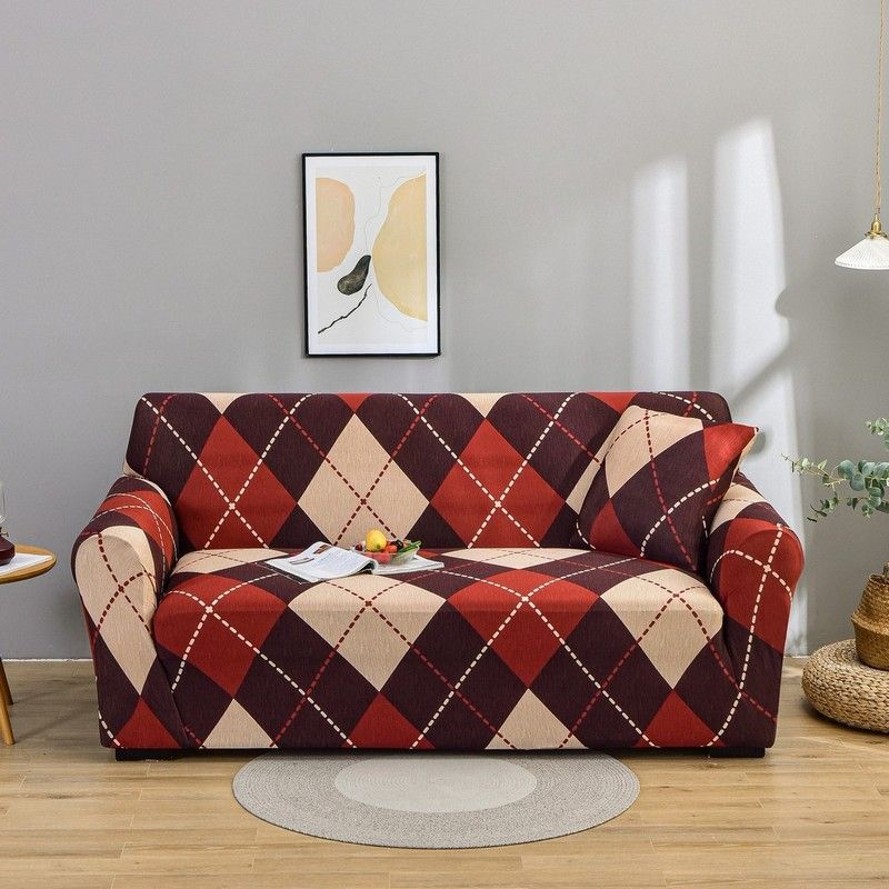 Sofa Cover Couch Stylish Pattern Couch Covers for Sofa Stretch Jacquard Sofa Slipcover for Living Room Elastic Universal Furniture Protector for Most Sofa