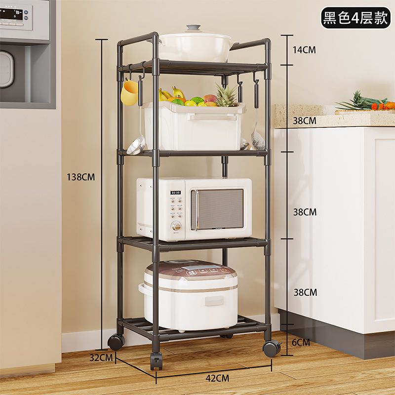 New Multifunctional Kitchen Floor Standing Multi-Tier Storage Rack for Home Microwave Oven Rack Bathroom Storage Rack Kitchen Utensil Rack
