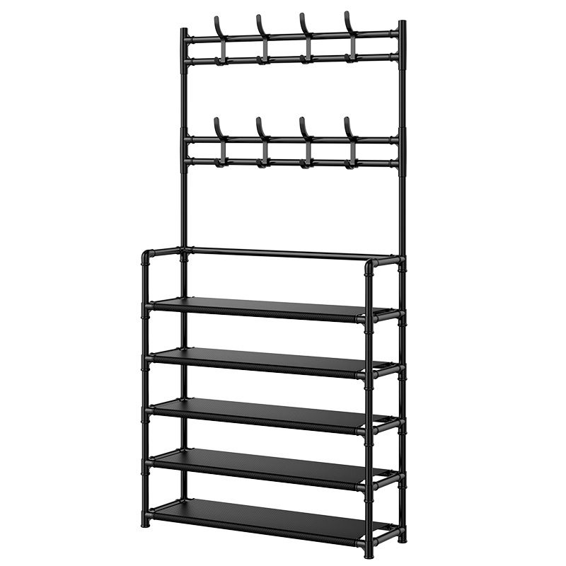 5-layer Simple Assemble Shoe Rack Floor Coat and Hat Rack Shoe Integrated Household Storage Bedroom Living room Bathroom Hangers hall rack