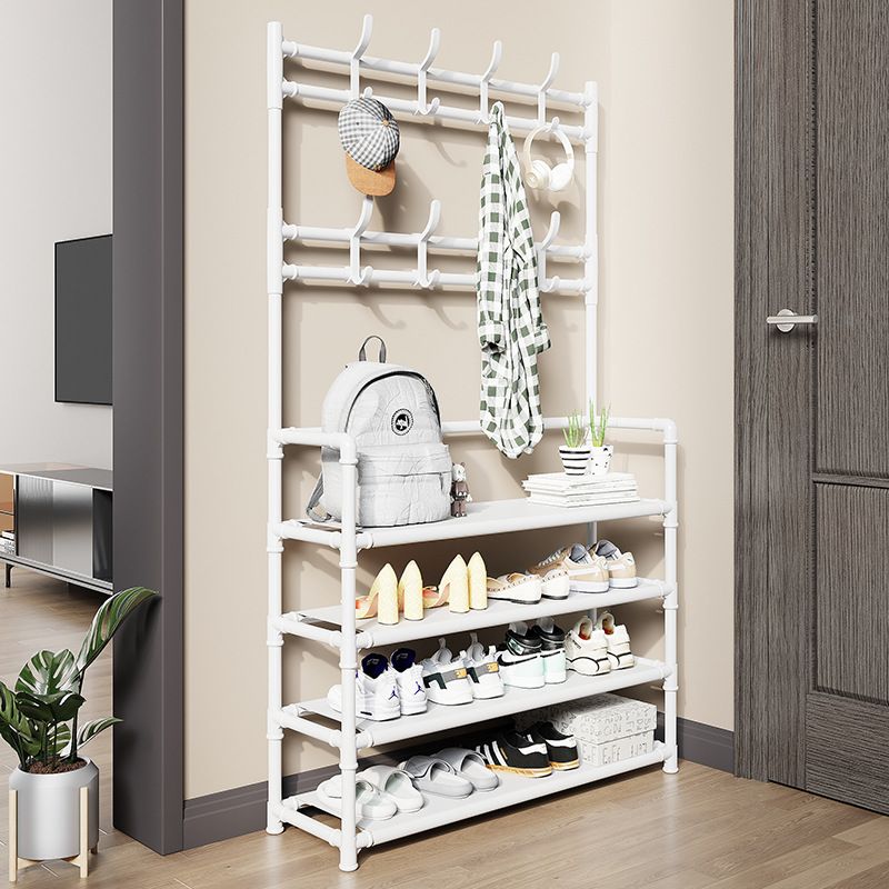 5-layer Simple Assemble Shoe Rack Floor Coat and Hat Rack Shoe Integrated Household Storage Bedroom Living room Bathroom Hangers hall rack