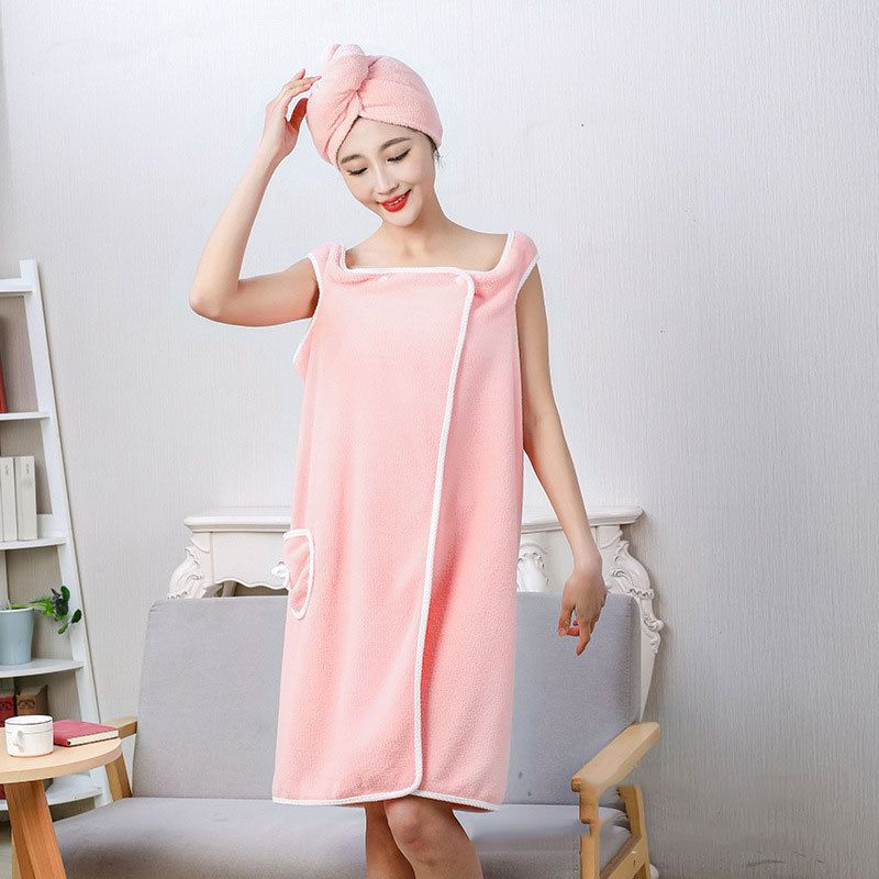 Bath Towels Bathroom Wearable Bathrobe Towel Dress Home Textiles Bath Sauna