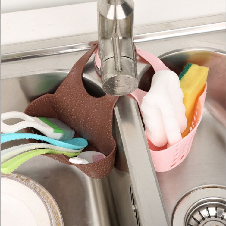 2Pcs Premium Sink Drain Hanging Storage Bag Upgrade Kitchen Bathroom Thickened Double Layers Durable Sink Hanging Bags Professional Sink Home Plastic Drain Basket