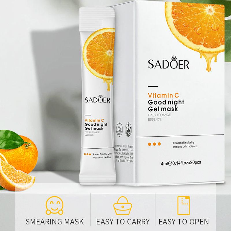 Vitamin C Skin Care Set for Dry Skin Moisturizing Mask Face Brightening Cleanser Lotion Eye Cream Facial Essence Lip Balm Masks kits Personal Care Moisturizing Skincare Gift Set