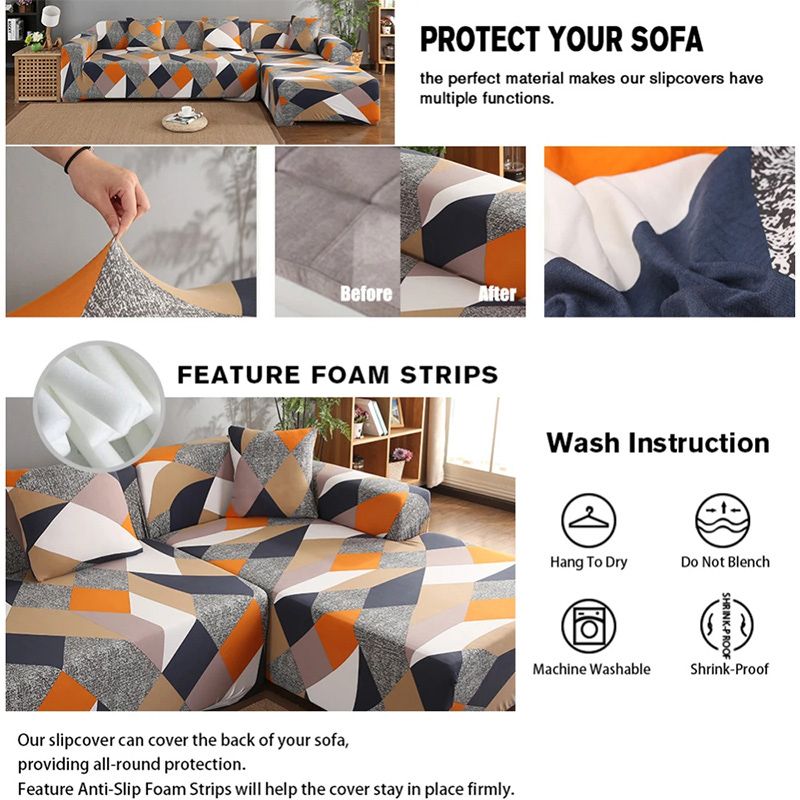 Geometric Printed Elastic Sofa Slipcovers Armchair Couch Cover Sofa cover Furniture Protector for Bedroom Office Living Room Home Decor