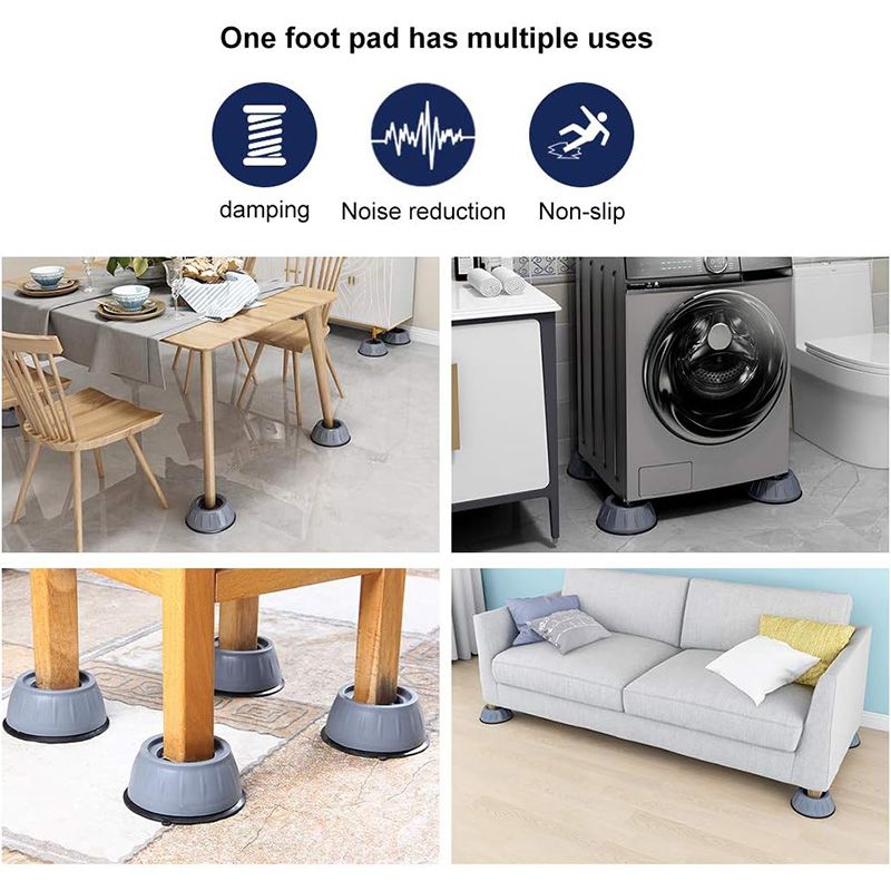 4PCS Anti Vibration Pads for Washing Machine and Dryer Shock and Noise Cancelling Washing Machine Support Prevent Moving Shaking Walking Washing Machine Stabilizer Dryer Feet