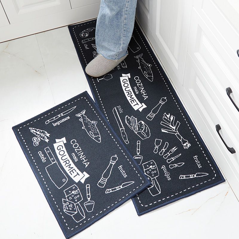 2 Pieces Kitchen Rug Set Kitchen Rug Includes Anti-Slip Pads Stickers Non Slip Mat Rubber Backing Mat Throw Rug for Kitchen Doormat Runner Rug Set Floor Carpet Household Carpet Home Decor