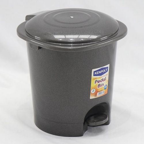 Kenpoly Plastic Pedal Dustbin 6 Liter (Grey)