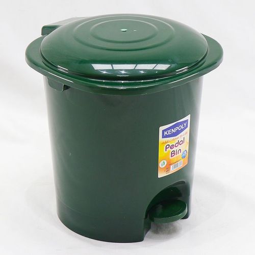 Kenpoly Plastic Pedal Dustbin 6 Liter (Green)
