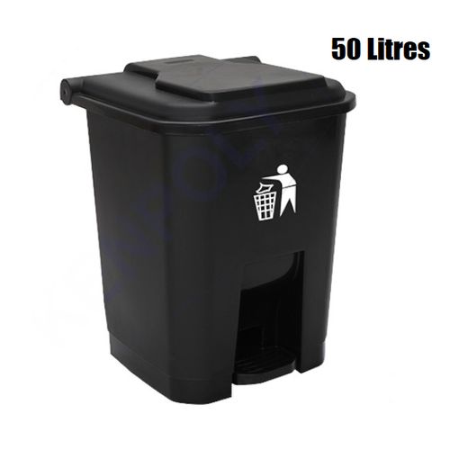 Kenpoly Black Pedal Bin 50 Litres