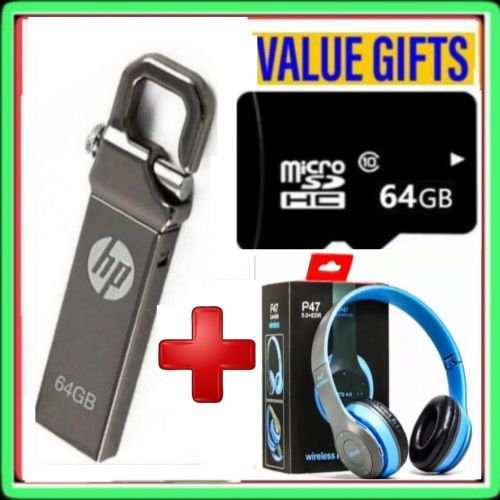 HP Memory Card 64gb High Speed + 64 GB FLASH + Oraimo Earphones