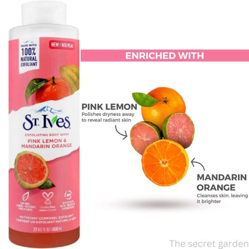 ST.IVES St Ives Pink Lemon & Mandarin Orange Exfoliating Body Wash Shower Gel 650ml