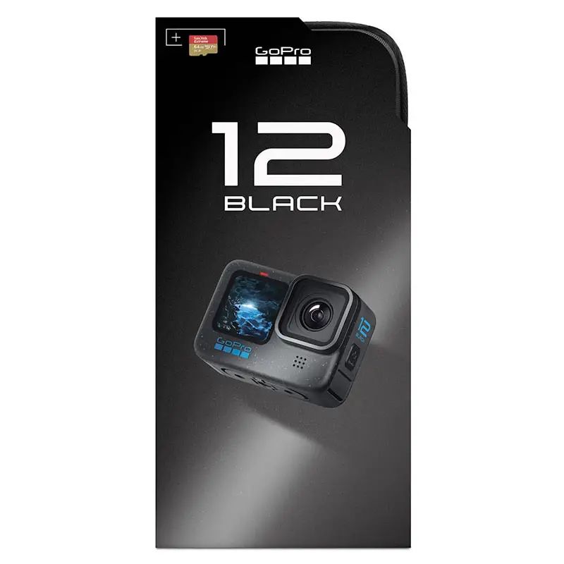 GoPro Hero 12 Black with Sandisk Extreme 64GB MicroSD Card & Carry Case Bundle