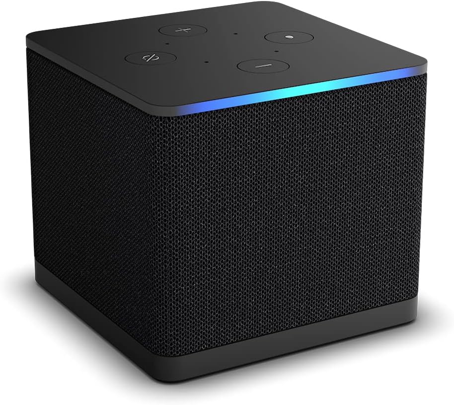 Amazon Fire TV Cube 3rd Generation Hands-free streaming device with Alexa, Wi-Fi 6E, 4K Ultra HD with Dolby Atomos, HDMI, USB and HDMI Ports