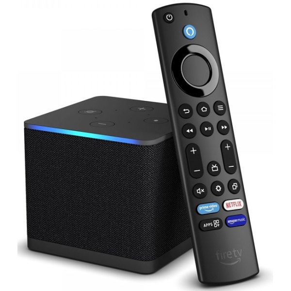 Amazon Fire TV Cube 3rd Generation Hands-free streaming device with Alexa, Wi-Fi 6E, 4K Ultra HD with Dolby Atomos, HDMI, USB and HDMI Ports