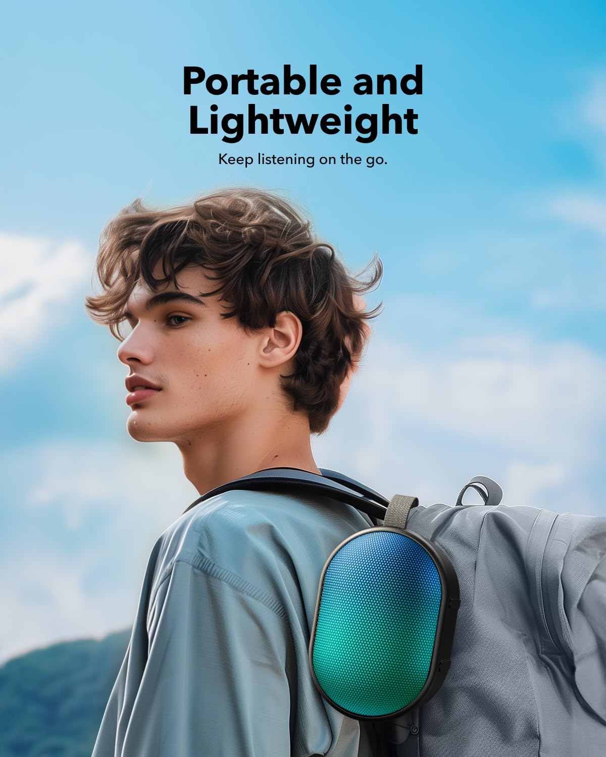 Anker soundcore Pyro Mini Portable Bluetooth Wireless Speaker with Full-Body Light Show, 6W, 10H Playtime, TWS Pairing, RGB Lights, AUX-In, Card Slot, USB-C, Bluetooth 5.3, Portable for Backyard, Outd