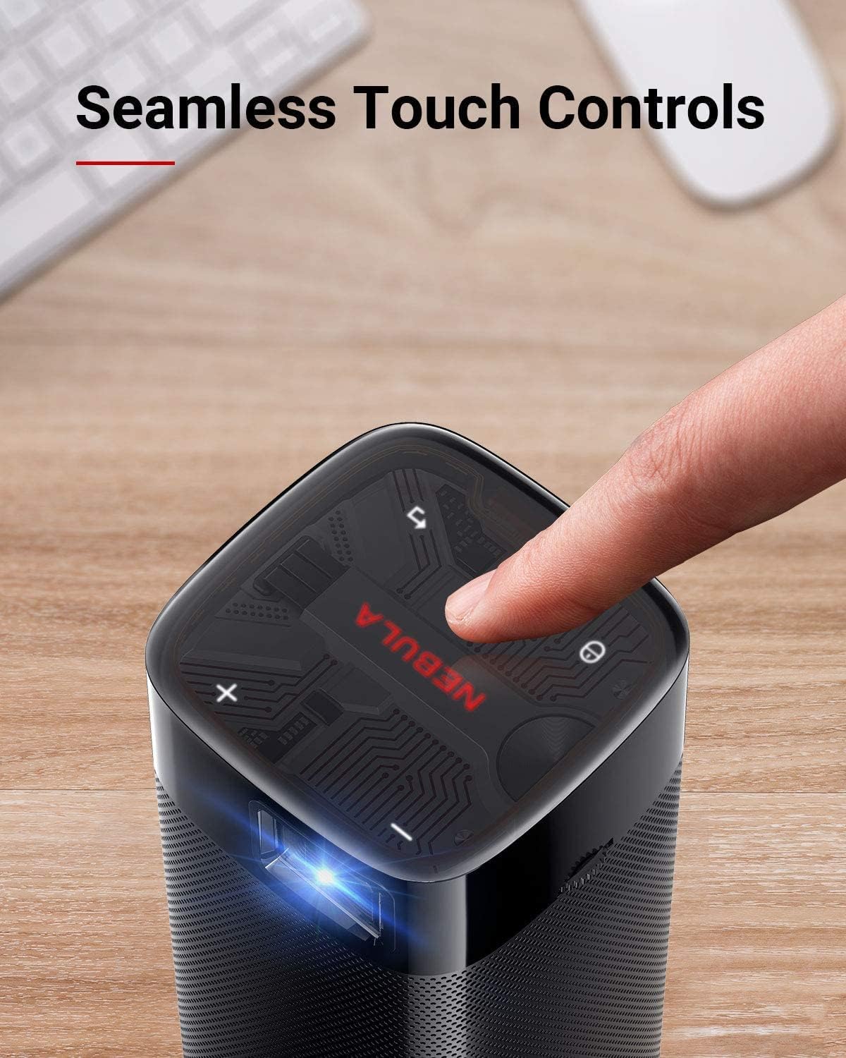NEBULA by Anker Apollo - Mini Projector with WiFi and Bluetooth, Portable and Small, Ideal for Outdoor Movies, 6W Speaker, 100 Inch Picture, Home Theater Experience, 4Hr Video Playtime