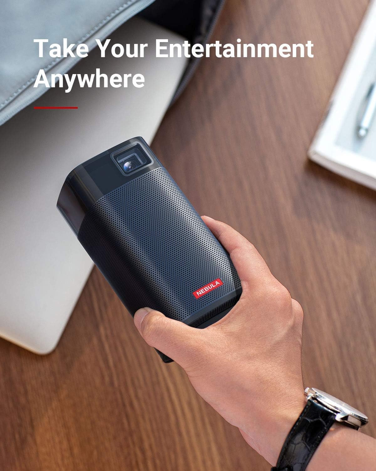 NEBULA by Anker Apollo - Mini Projector with WiFi and Bluetooth, Portable and Small, Ideal for Outdoor Movies, 6W Speaker, 100 Inch Picture, Home Theater Experience, 4Hr Video Playtime