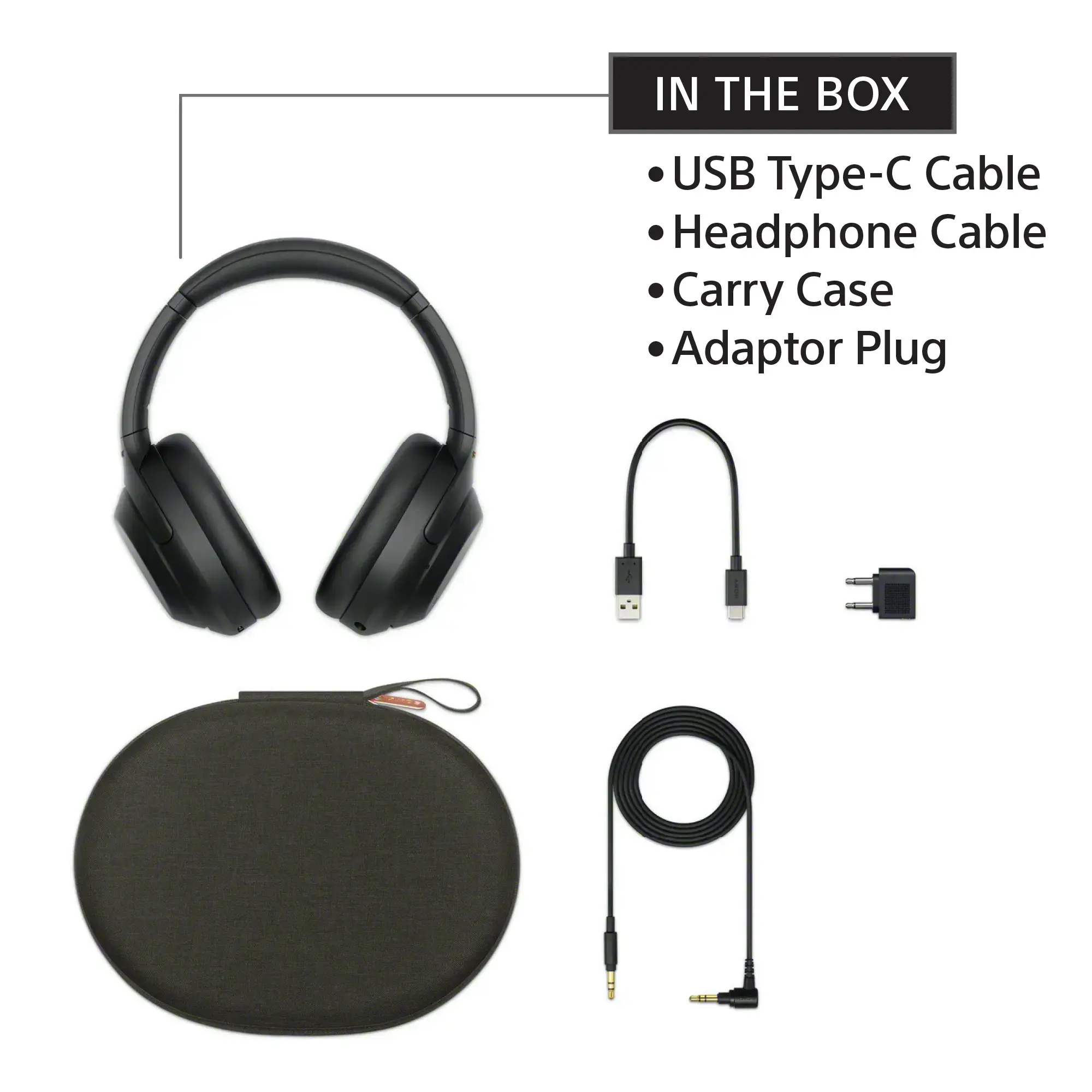 Sony - WH1000XM4 Wireless Noise-Cancelling Over-the-Ear Headphones - Black