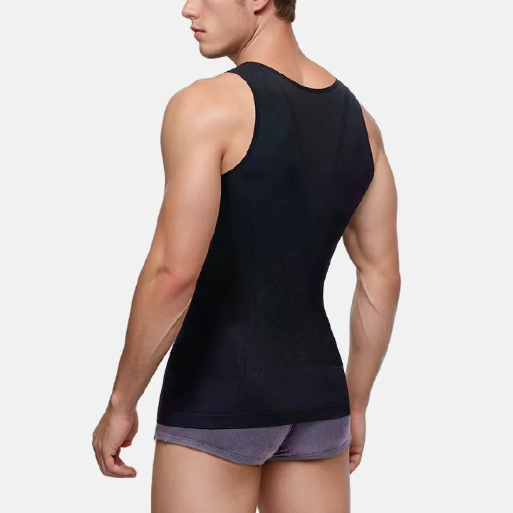 Men's Tummy Control Vest Seamless Breathable Shapewear Tank Top - Lightweight Quick Dry Slimming Body Shaper for Fitness & Daily Wear - Invisible Fit Premium Compression