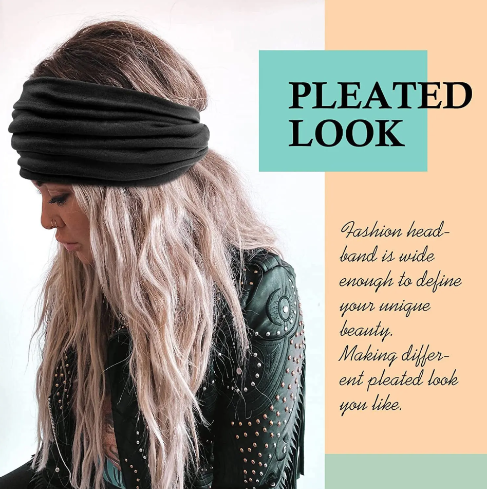 Women's 18CM Wide Headband - Non-Slip Yoga Sports Headband Sweat Absorbent Elastic Running Fitness Hair Accessories