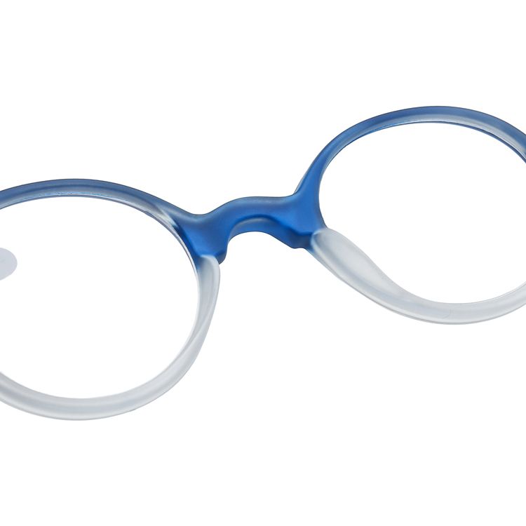 2X Retro Small Round Unisex Full Rim Plastic TR Spring Hinge Temple Reading Glasses Polycarbonate Single Vision Lenses Reader Positive Strength Presbyopia Glasses Eyewear Blue +1.00 ~ +3.50