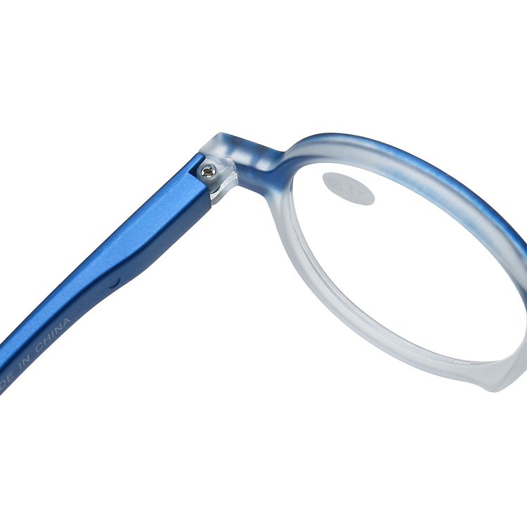 2X Retro Small Round Unisex Full Rim Plastic TR Spring Hinge Temple Reading Glasses Polycarbonate Single Vision Lenses Reader Positive Strength Presbyopia Glasses Eyewear Blue +1.00 ~ +3.50