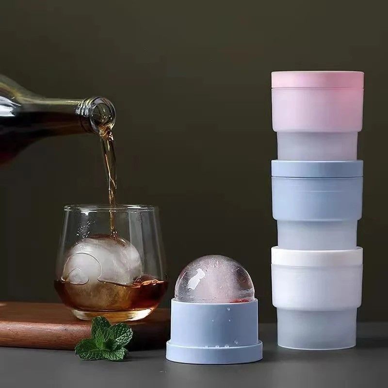 2pc Ice Cubes Frozen Ice Ball Maker Silicone Ice Ball Mold Ice Maker Dormitory Small Silicone Whiskey Home Ice Ball Mold