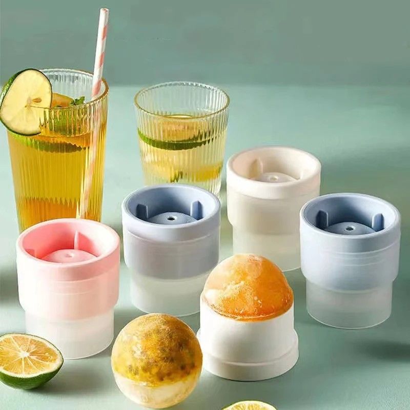 2pc Ice Cubes Frozen Ice Ball Maker Silicone Ice Ball Mold Ice Maker Dormitory Small Silicone Whiskey Home Ice Ball Mold