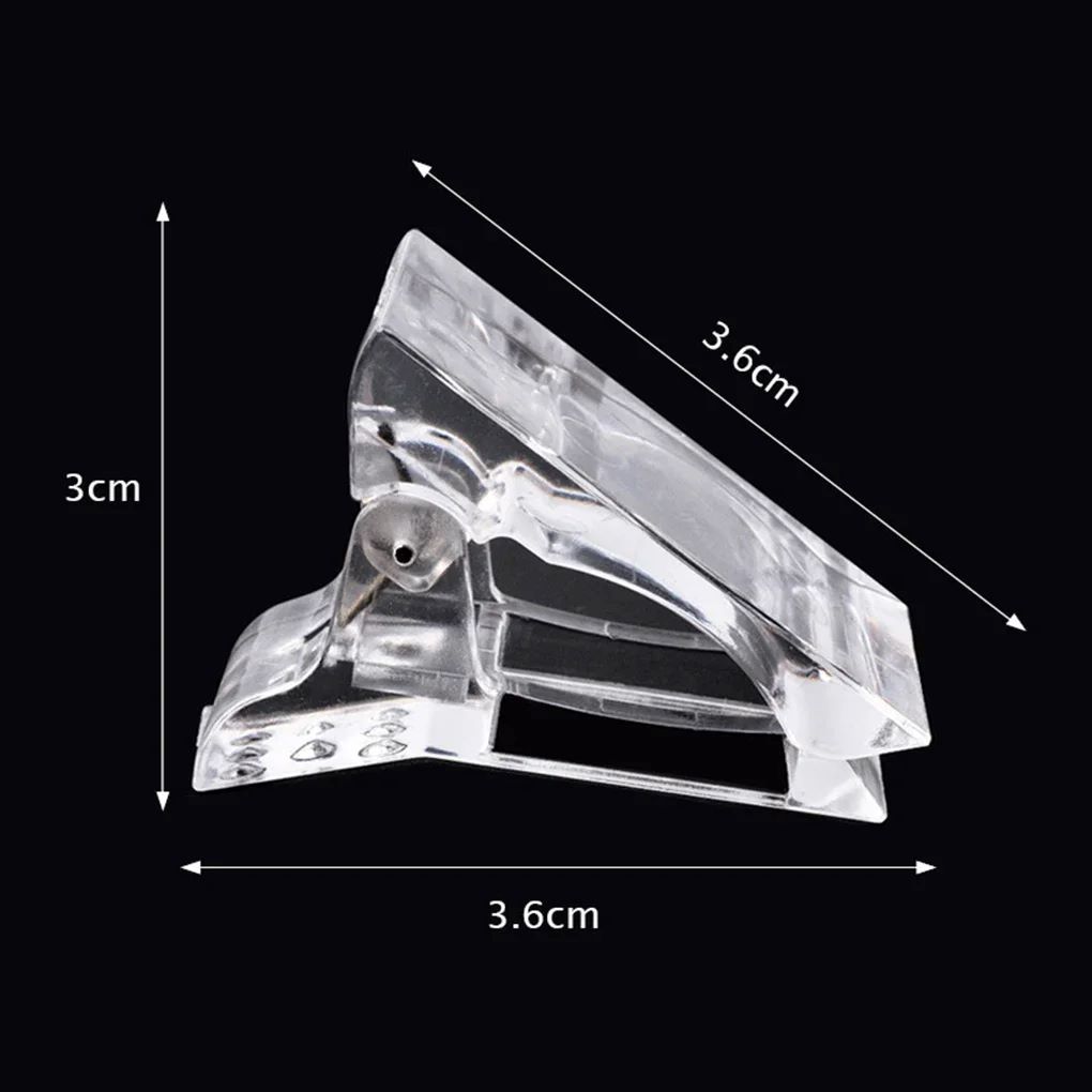 10 Pcs Poly Gel Finger Nail Extension LED Builder Clamps Manicure Nail Art Tool Nail Tips Clip Transparent Fixed Clamp For Nail False Nails Accessories