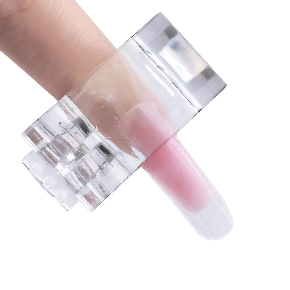 10 Pcs Poly Gel Finger Nail Extension LED Builder Clamps Manicure Nail Art Tool Nail Tips Clip Transparent Fixed Clamp For Nail False Nails Accessories