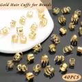 40PCS Hair Jewelry for Braids Gold Hair Cuffs Multi Style Rings Adjustable Hair Beads for Braid Loc Dreadlock Accessories  Hair Accessories