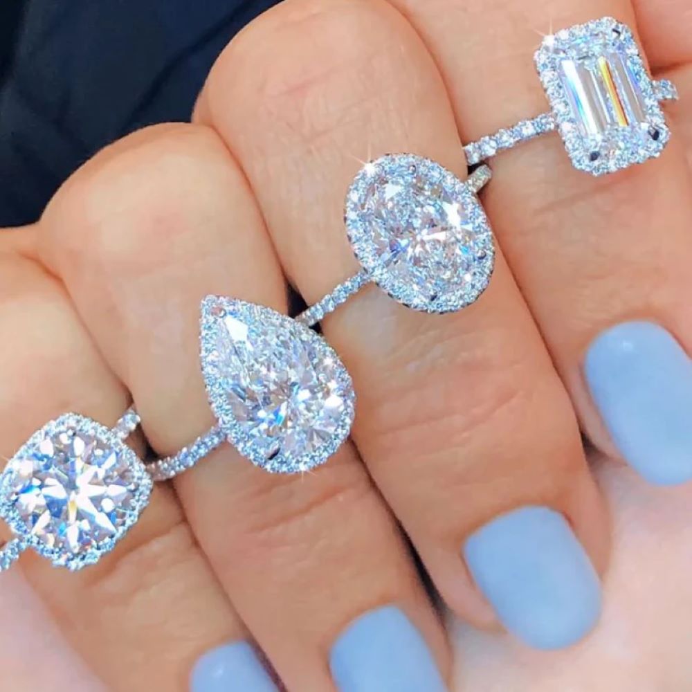 Silver Color Oval Pear Cut Wedding Rings For Women Luxury Promise Engagement Bridal Jewelry Cubic Zirconia Anniversary Ring Women Jewelry