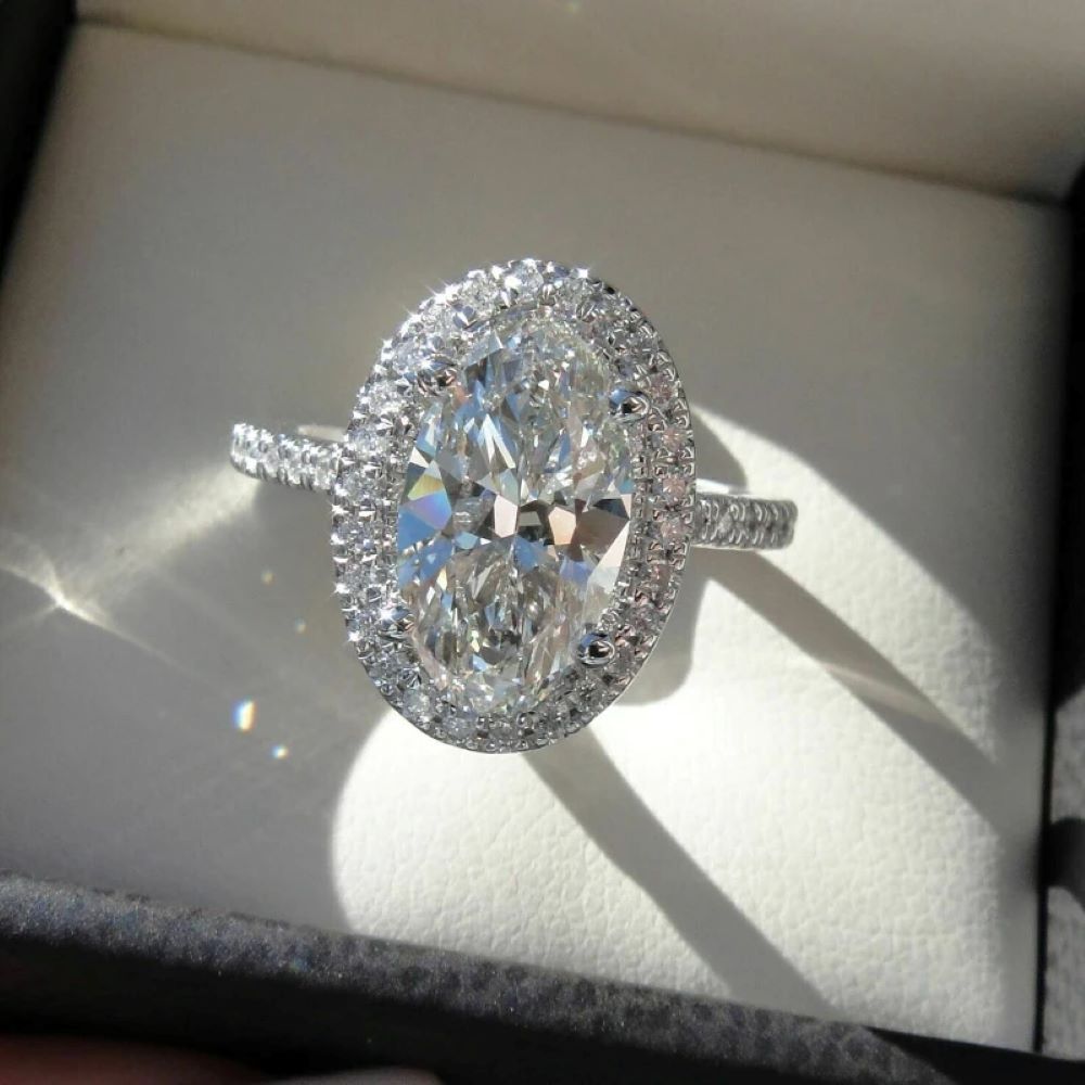 Silver Color Oval Pear Cut Wedding Rings For Women Luxury Promise Engagement Bridal Jewelry Cubic Zirconia Anniversary Ring Women Jewelry